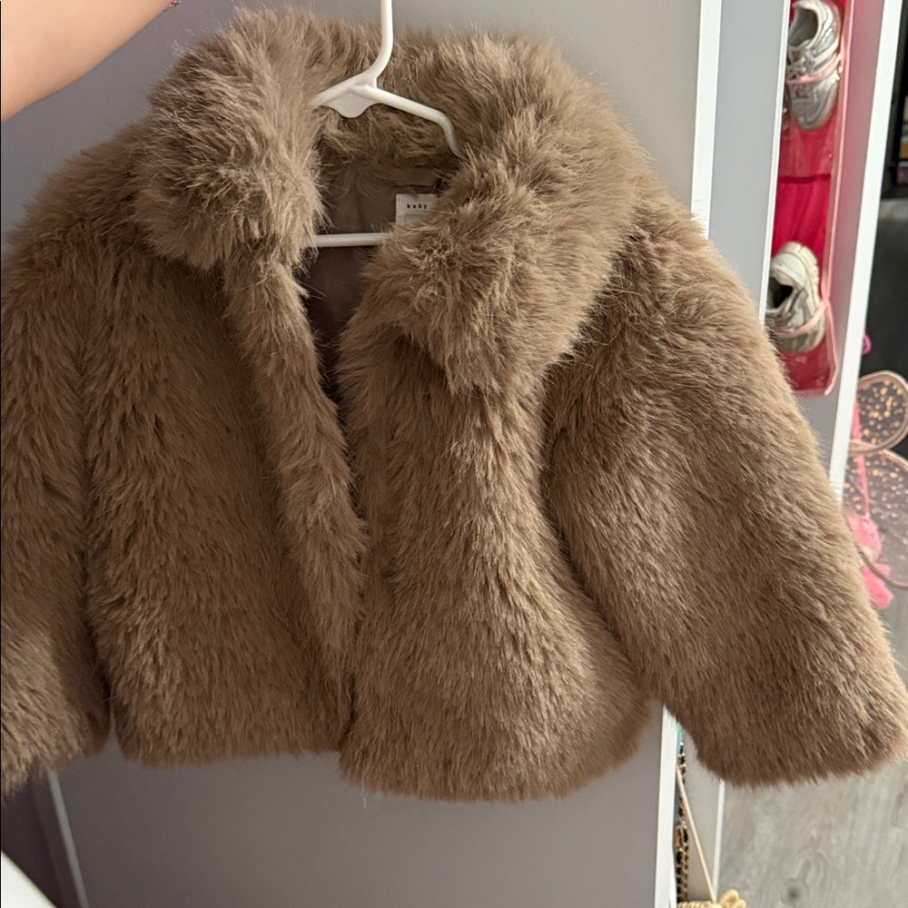 GAP Kids Tan Faux Fur Jacket